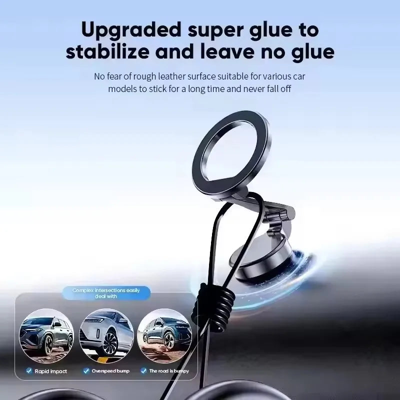 Strong Magnetic Cell Phone Holder Car 360° Swivel Adjustable Back Sticker Holder Magsafe for Iphone 15 Samsung Xiaomi Universal