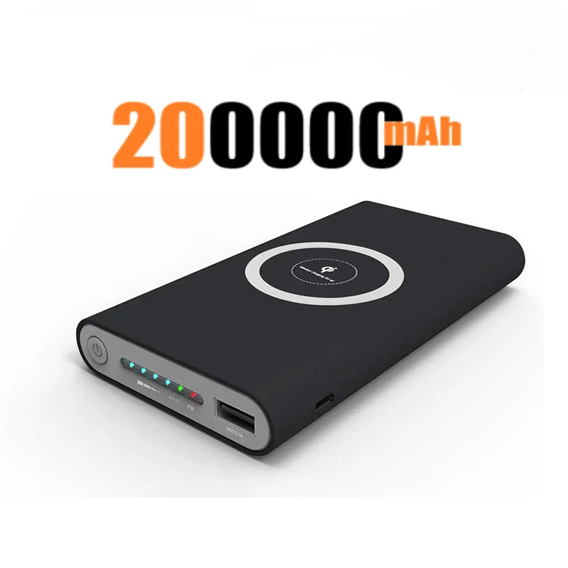 200000Mah Power Bank Two-Way Wireless Fast Charging Power Bank Portable Charger Type-C External Battery for Iphone