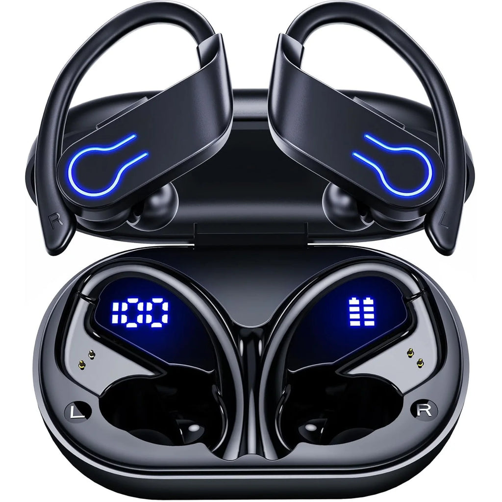 Wireless Earbuds,Bluetooth Sport Headphones,40H Playtime Earhook Headset,Wireless Earphone 6D Stereo Hifi Sound Noise Cancelling