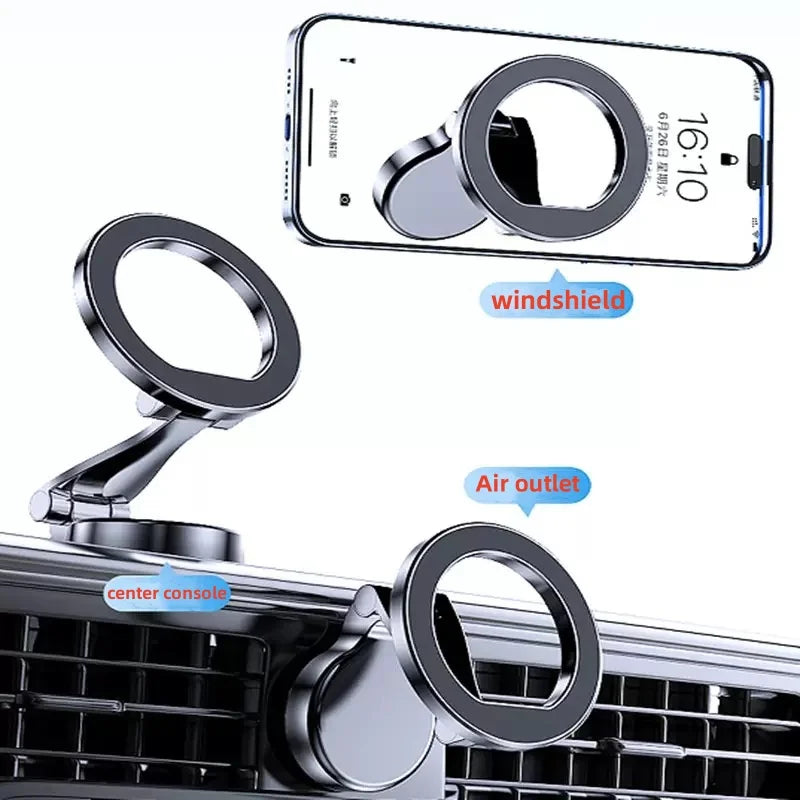 Strong Magnetic Cell Phone Holder Car 360° Swivel Adjustable Back Sticker Holder Magsafe for Iphone 15 Samsung Xiaomi Universal