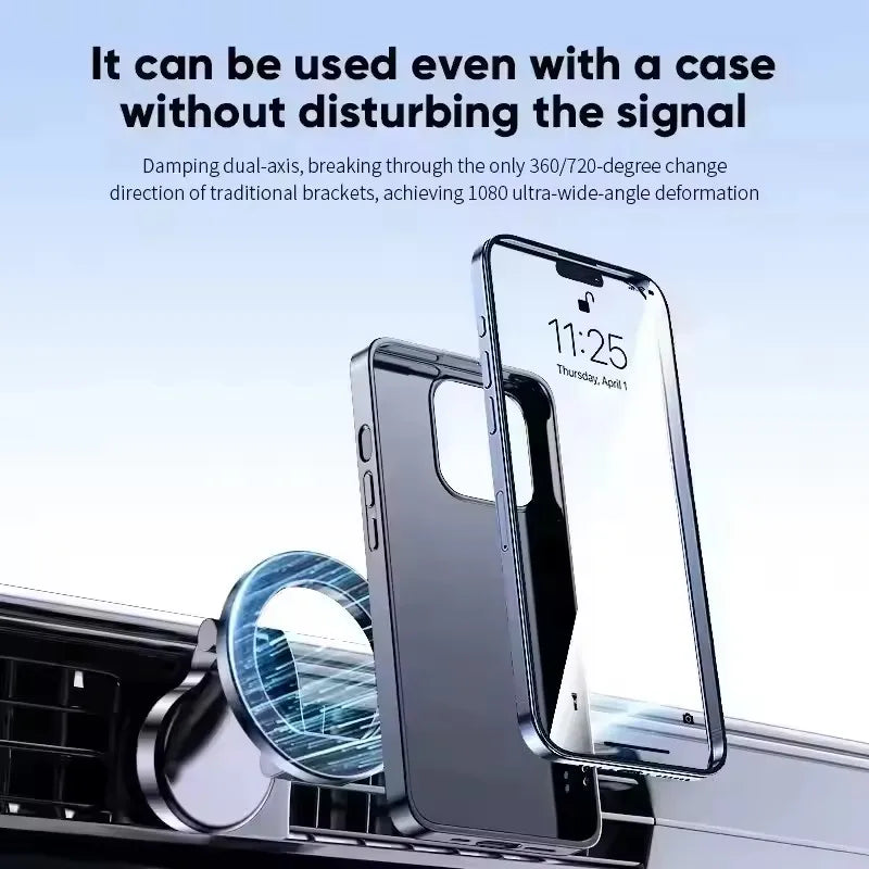 Strong Magnetic Cell Phone Holder Car 360° Swivel Adjustable Back Sticker Holder Magsafe for Iphone 15 Samsung Xiaomi Universal
