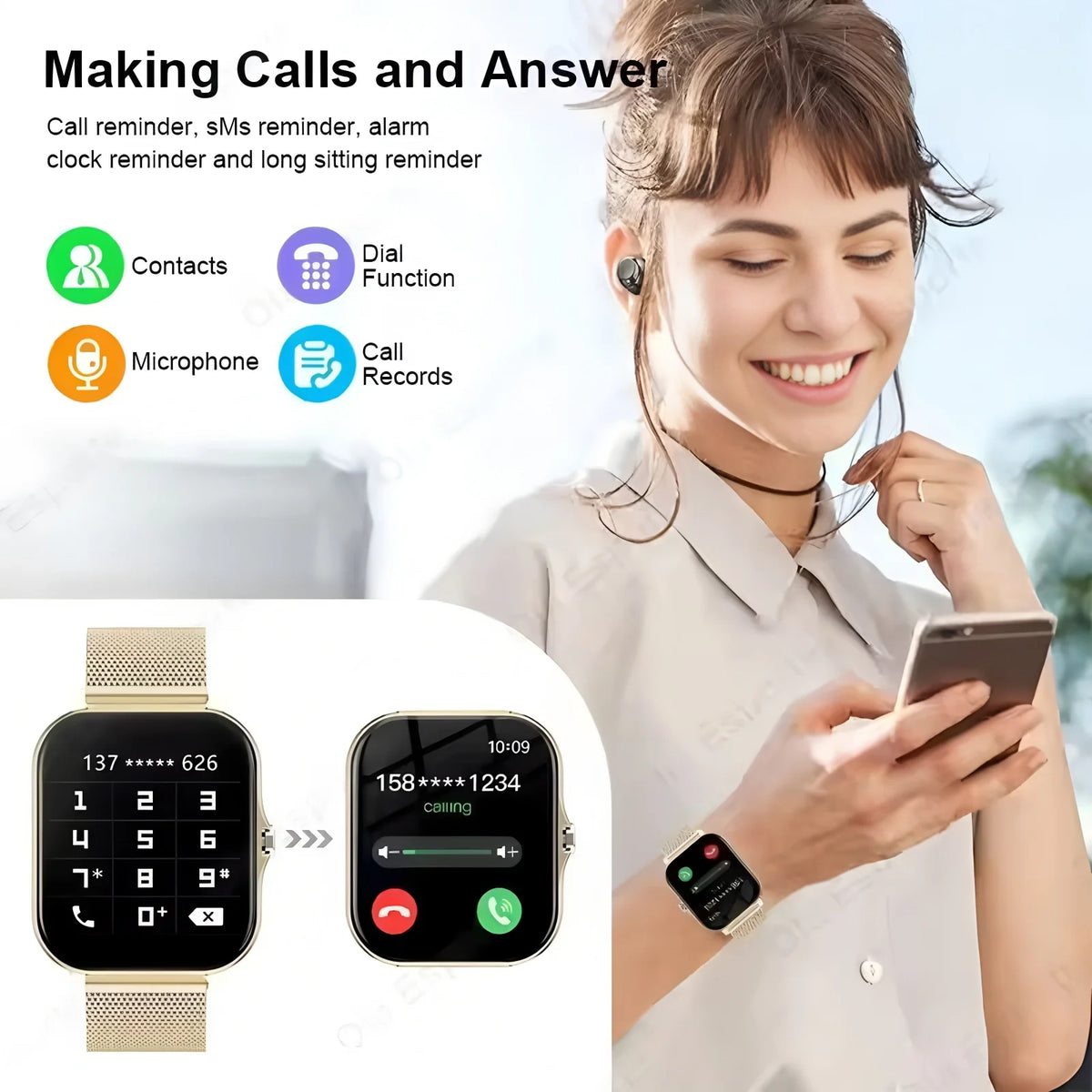 New Smartwatch Men Women 2.02 Amoled BT Call GPS Tracker NFC Sport Waterproof Heart Rate Smart Watch Fitness Tracker Ht30