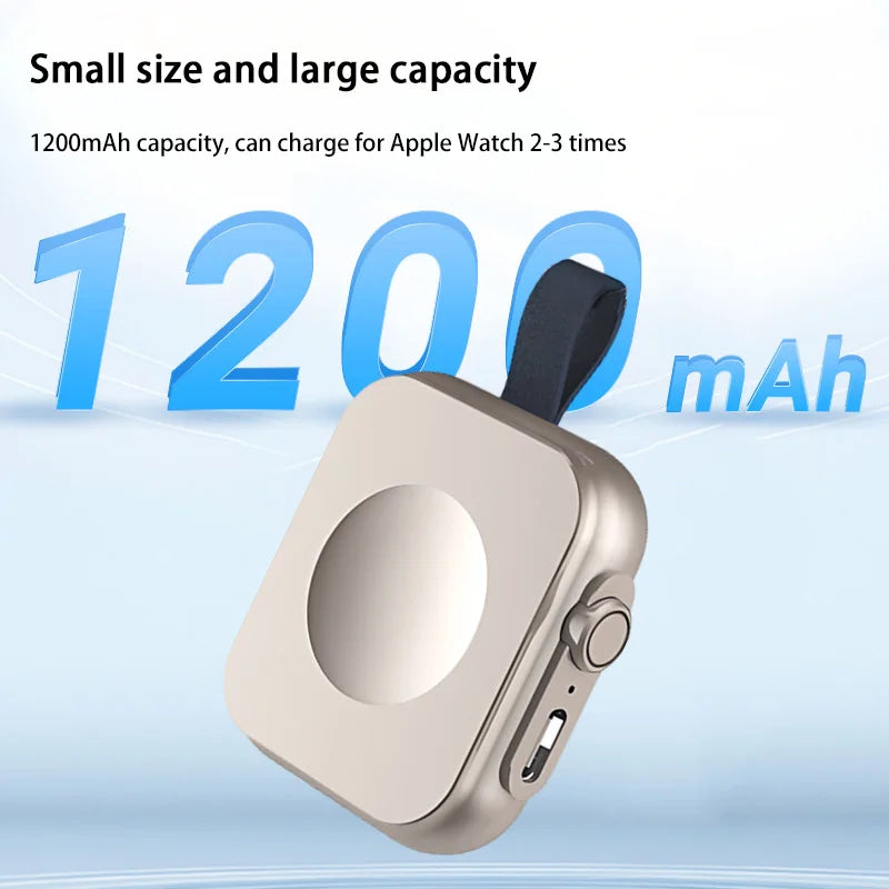 Mini Magnetic Wireless Power Bank 1200Mah for Apple Watch Series Type C L Cable Fast Charger Portable Mobile Power Bank 2026