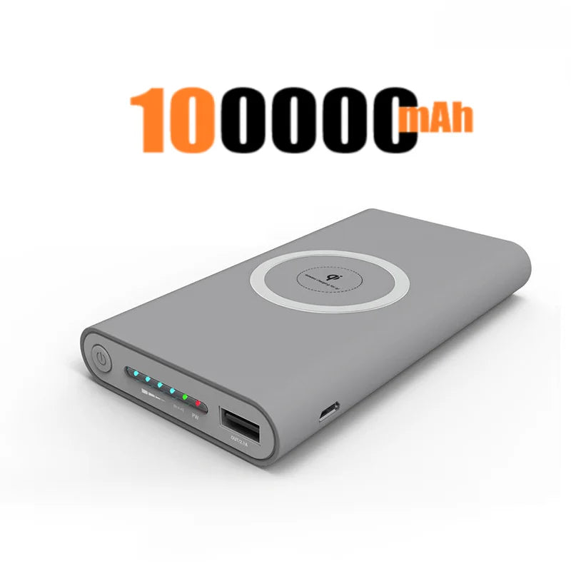 200000Mah Power Bank Two-Way Wireless Fast Charging Power Bank Portable Charger Type-C External Battery for Iphone