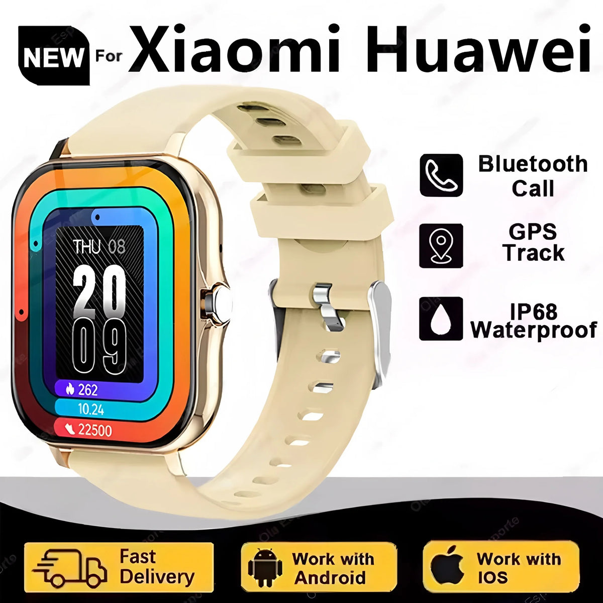 New Smartwatch Men Women 2.02 Amoled BT Call GPS Tracker NFC Sport Waterproof Heart Rate Smart Watch Fitness Tracker Ht30
