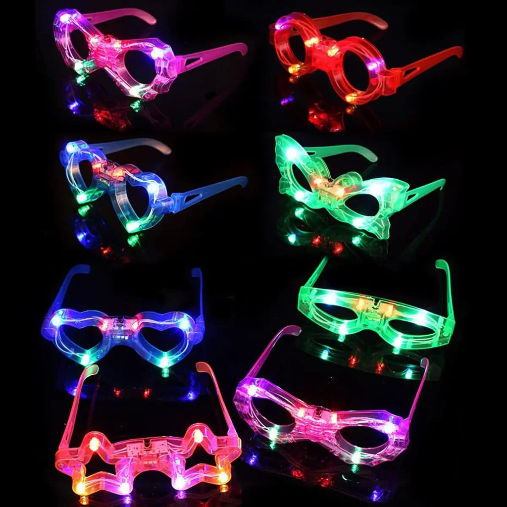 LED Party Glasses 6 Multicolor Lights Rave Gear for Clubs Music Festivals Flashing Eyewear Viral Tiktok Bar Accessory