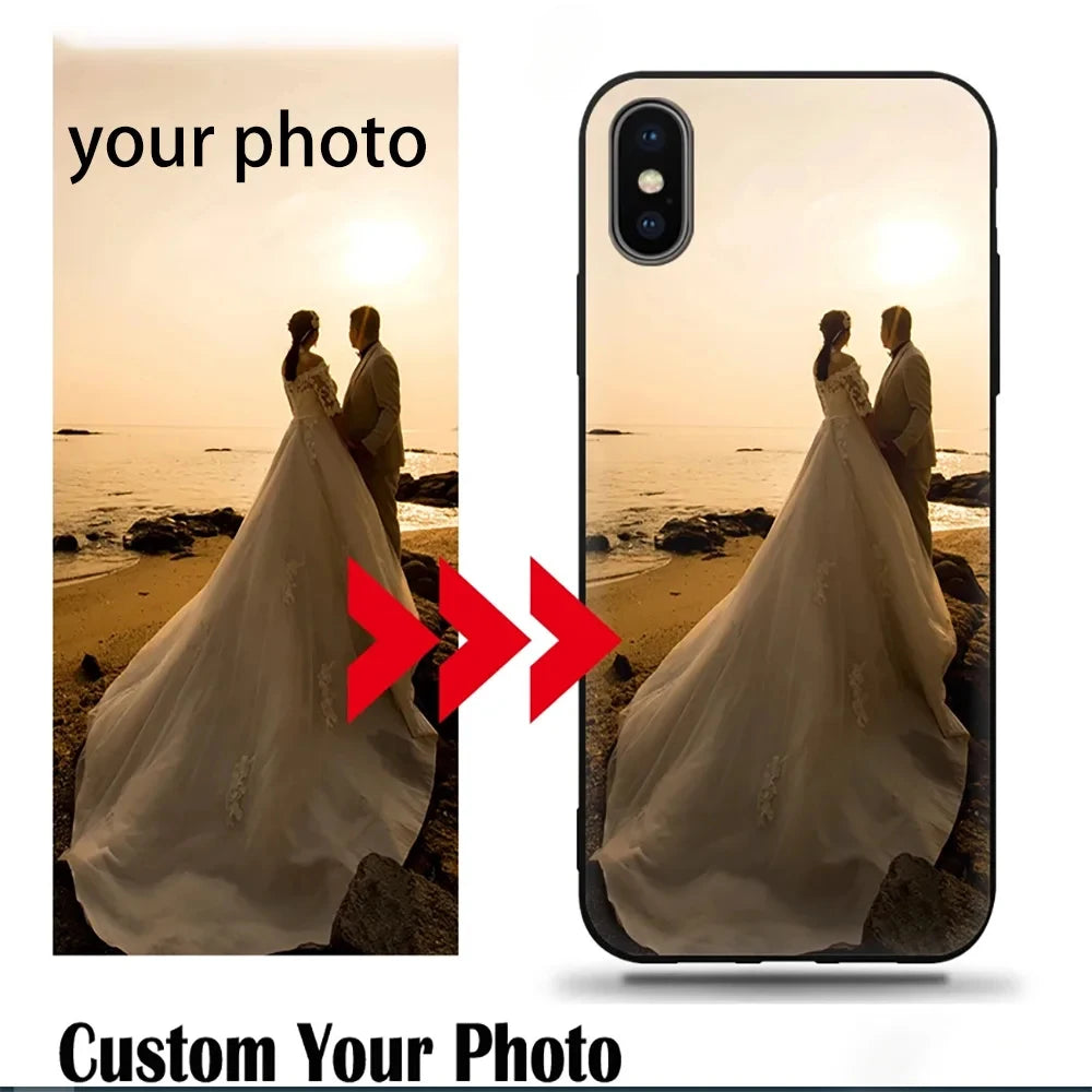 DIY Photo Phone Case for iPhone 18Pro 17 Pro Max Air 16 Plus 15Pro 14 13 12 Custom Personalized Picture Silicone Glass Cover