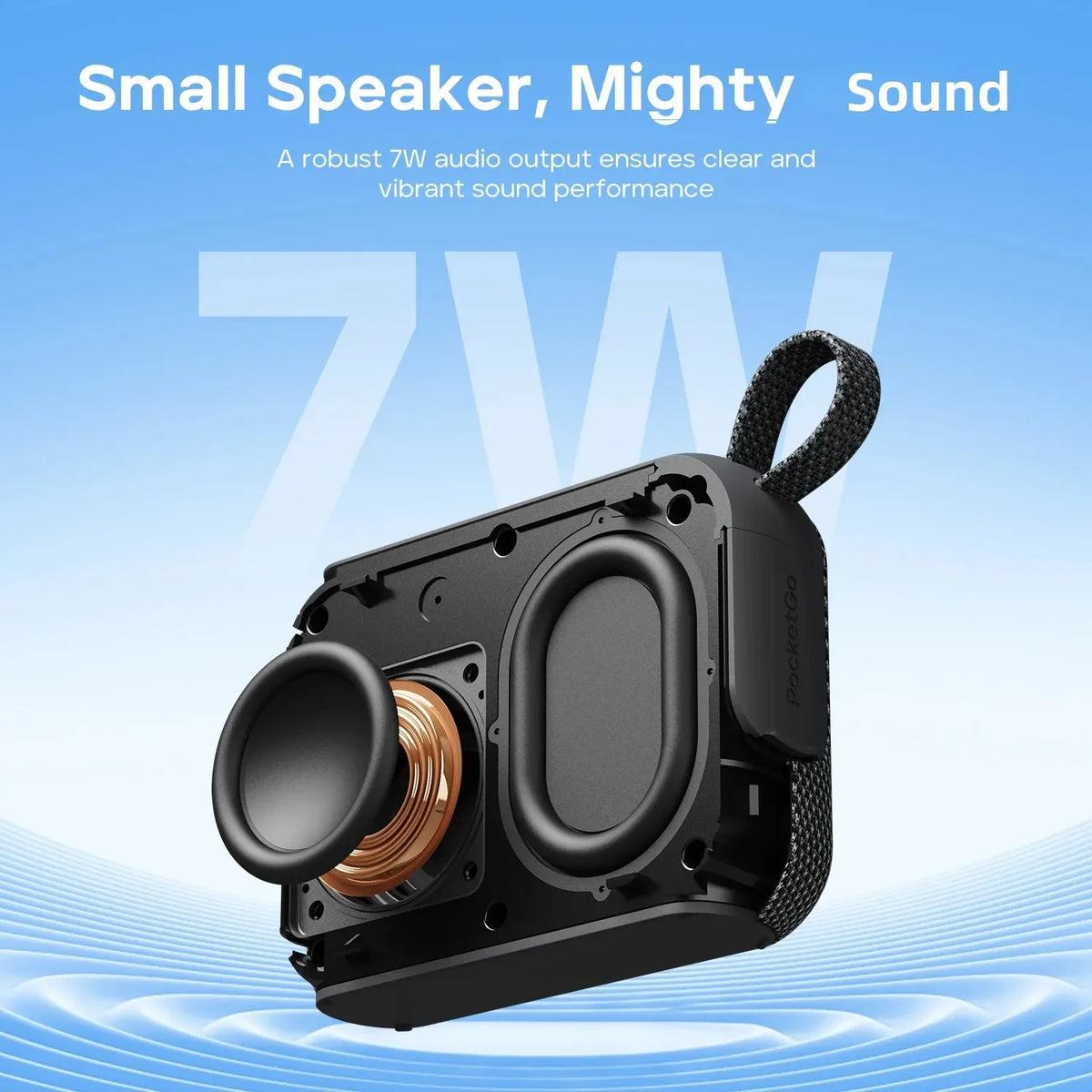 Tribit PocketGo Portable Bluetooth Speaker IP68 Waterproof BT6.0 Built-in Mic TWS APP EQ for Outdoor Pool Party Camping Travel