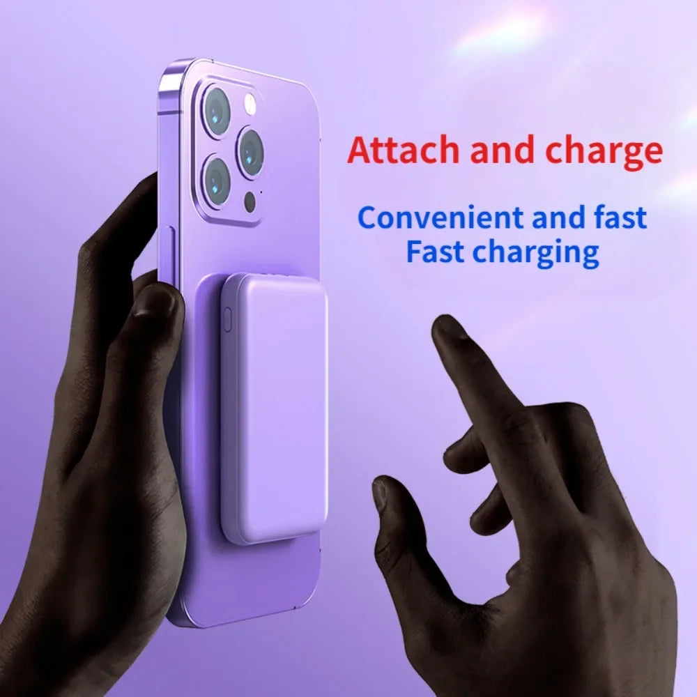 Mini Magnetic Wireless Power Bank 5000mAh 10000mAh Portable Charger External Battery for iPhone 15 14 13 12 Series
