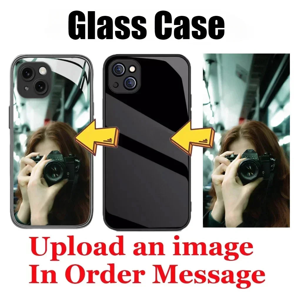DIY Photo Phone Case for iPhone 18Pro 17 Pro Max Air 16 Plus 15Pro 14 13 12 Custom Personalized Picture Silicone Glass Cover