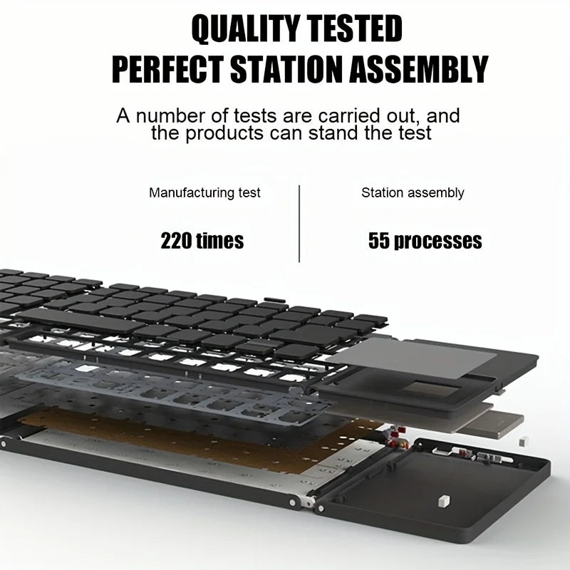 MRSVI Foldable Bluetooth Keyboard With Touchpad Mini Wireless Keyboard Rechargable for IOS Android Windows Tablet Notebook