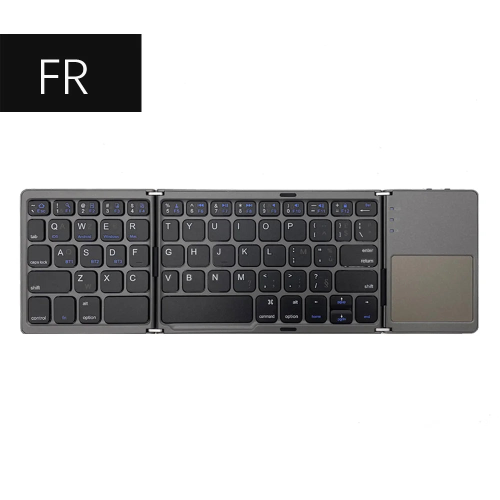 MRSVI Foldable Bluetooth Keyboard With Touchpad Mini Wireless Keyboard Rechargable for IOS Android Windows Tablet Notebook