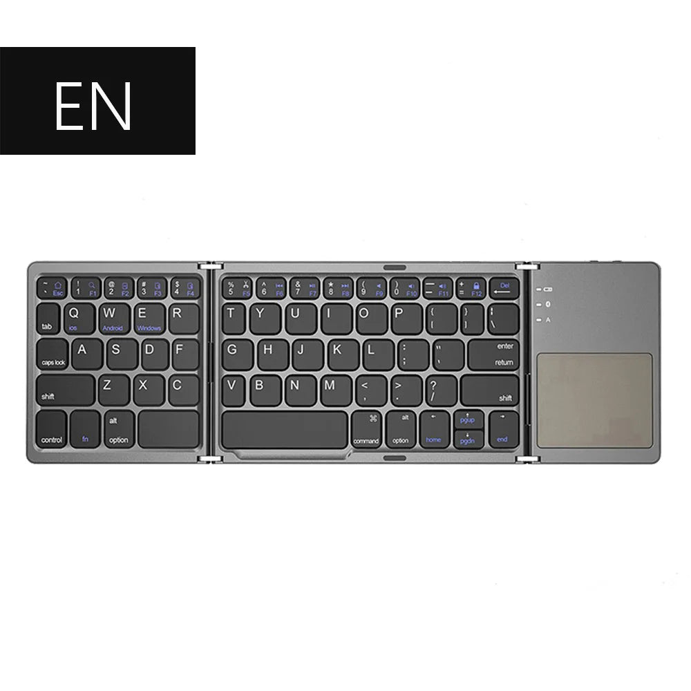 MRSVI Foldable Bluetooth Keyboard With Touchpad Mini Wireless Keyboard Rechargable for IOS Android Windows Tablet Notebook