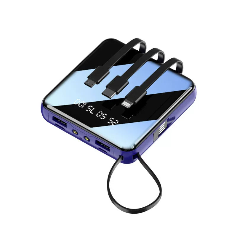 Mini 500000mAh 20000mAh Power Bank Portable Charger Mirror Screen LED Digital Powerbank External Battery for iPhone Huawei