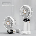 Portable Handheld Mini Fan Foldable Neck Hanging Fans 5 Speed USB Rechargeable Fan with Phone Stand and Display Screen 1800mAh