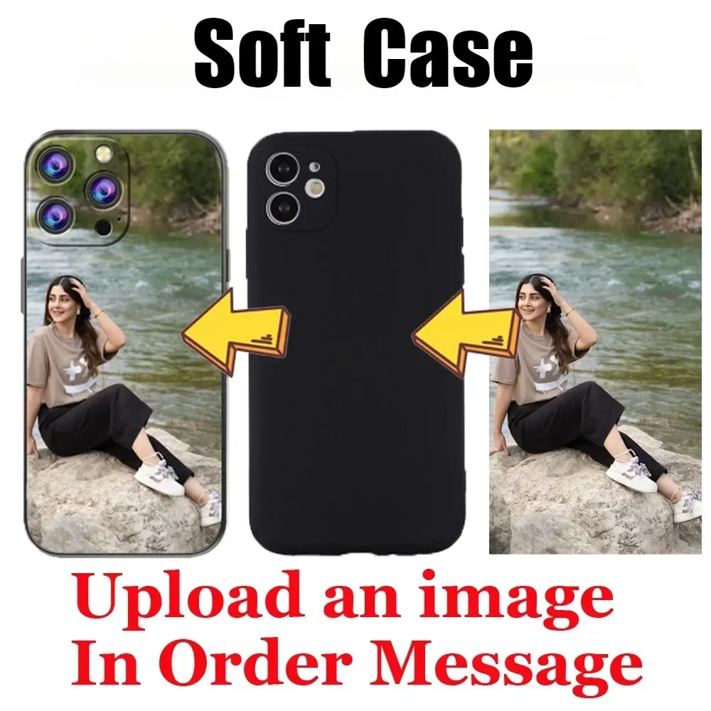 DIY Photo Phone Case for iPhone 18Pro 17 Pro Max Air 16 Plus 15Pro 14 13 12 Custom Personalized Picture Silicone Glass Cover