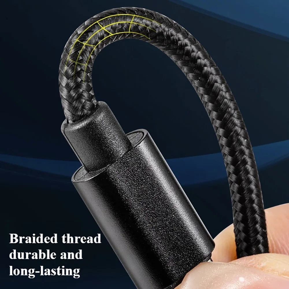 66W 5A USB C To Type C Fast Charging Data Cable USB Type C to Type-C Nylon Braided Quick Charge Charger Adapter Cable 1m 2m 3m