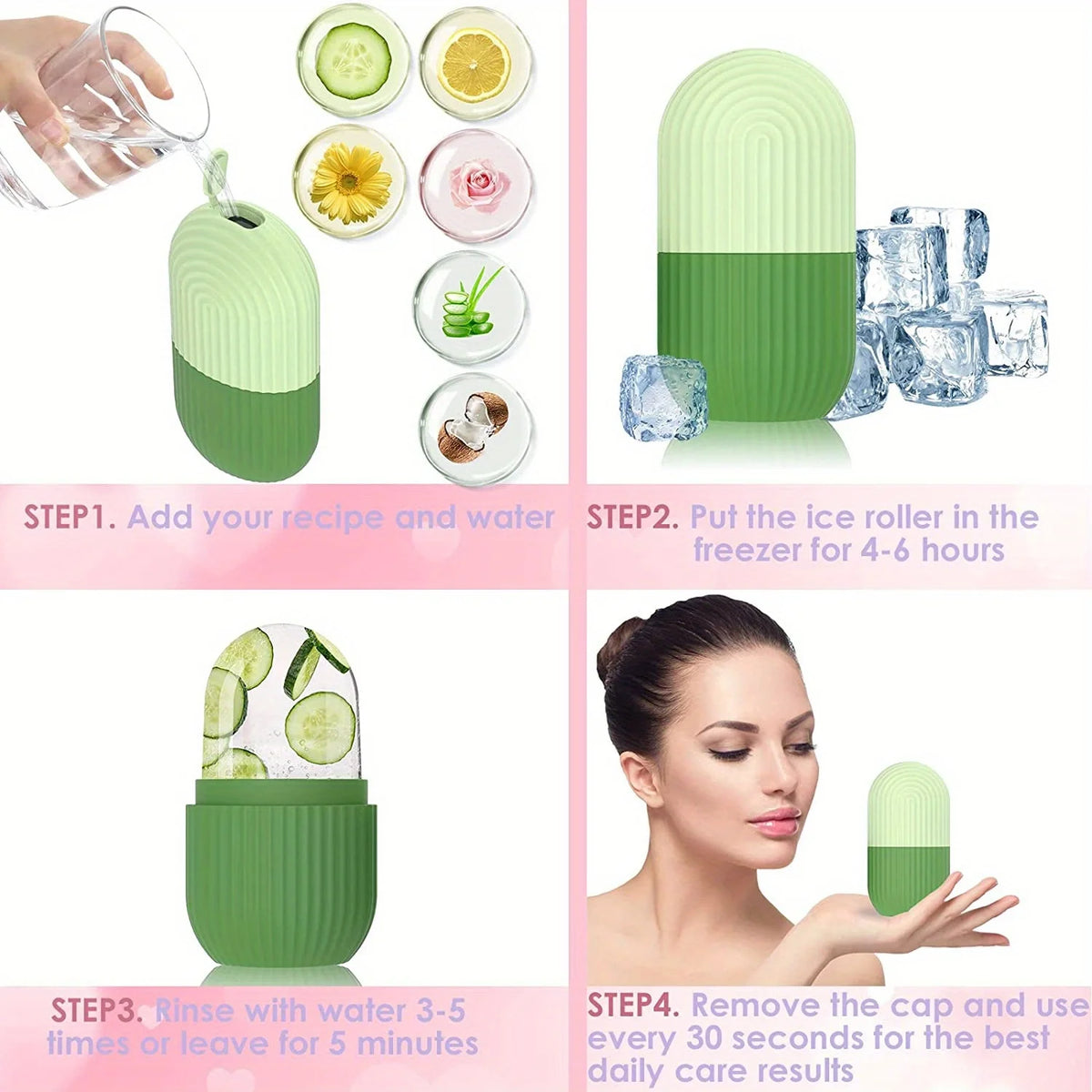 Facial Beauty Ice Roller And Gua Sha Set Eye And Face Massager Skin Care Tool Cold Therapy Facial Cube for Skin Care SPA