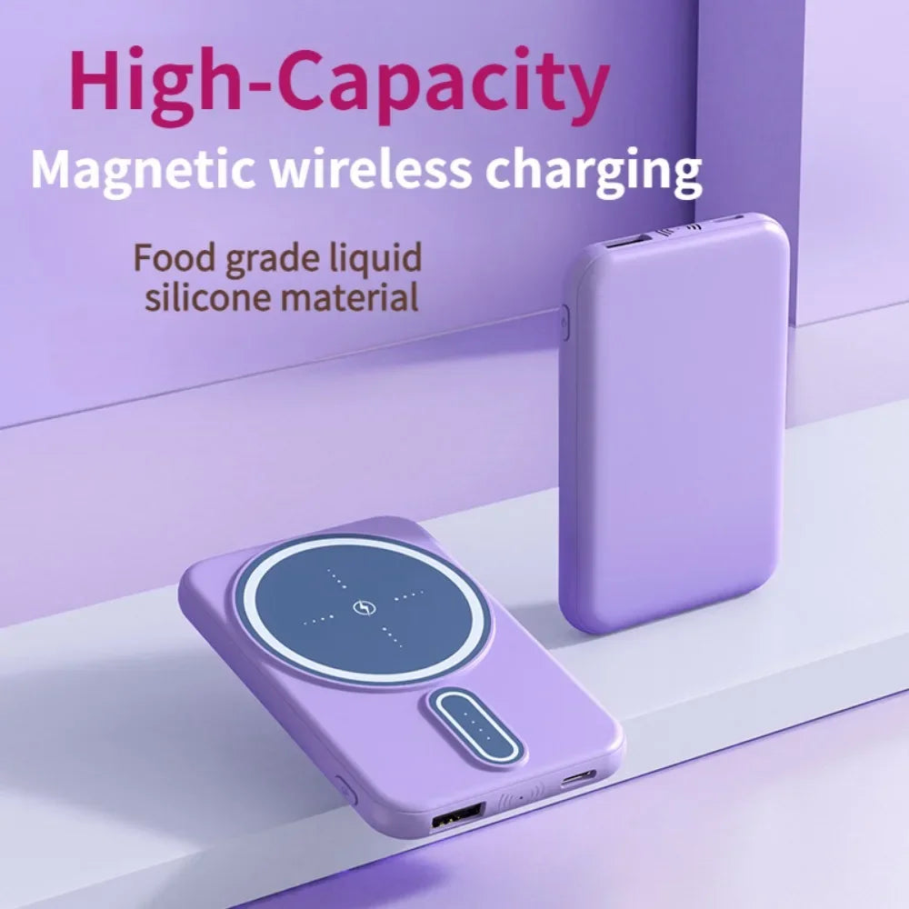 Mini Magnetic Wireless Power Bank 5000mAh 10000mAh Portable Charger External Battery for iPhone 15 14 13 12 Series