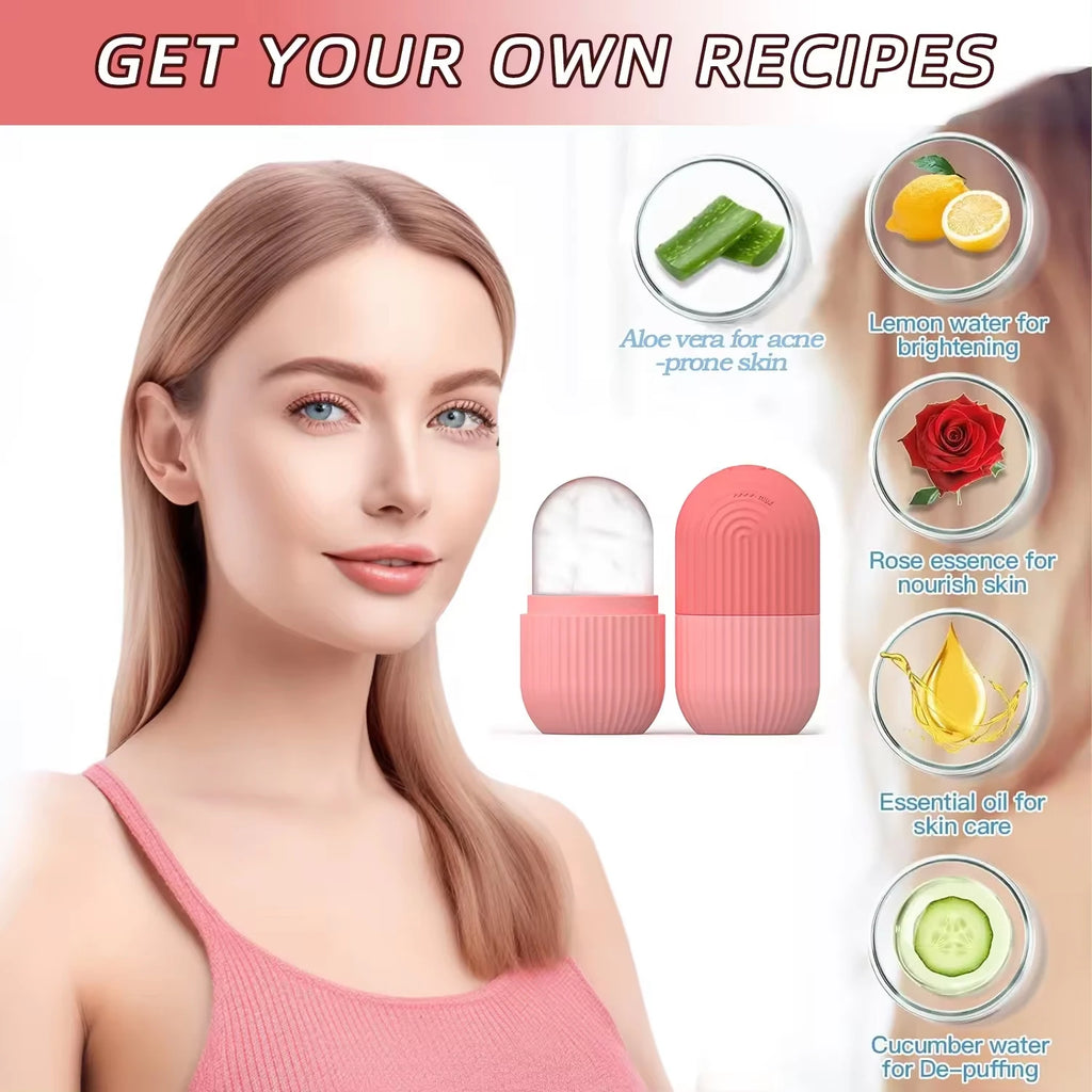 Facial Beauty Ice Roller And Gua Sha Set Eye And Face Massager Skin Care Tool Cold Therapy Facial Cube for Skin Care SPA