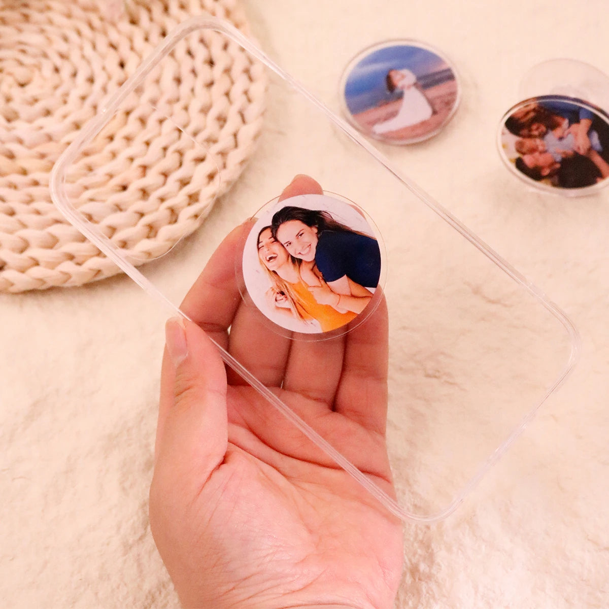 Custom Photo Phone Grip,Personalized Couple Photos Phone Stand,Customized Acrylic Phone Accessories,Customizable Picture