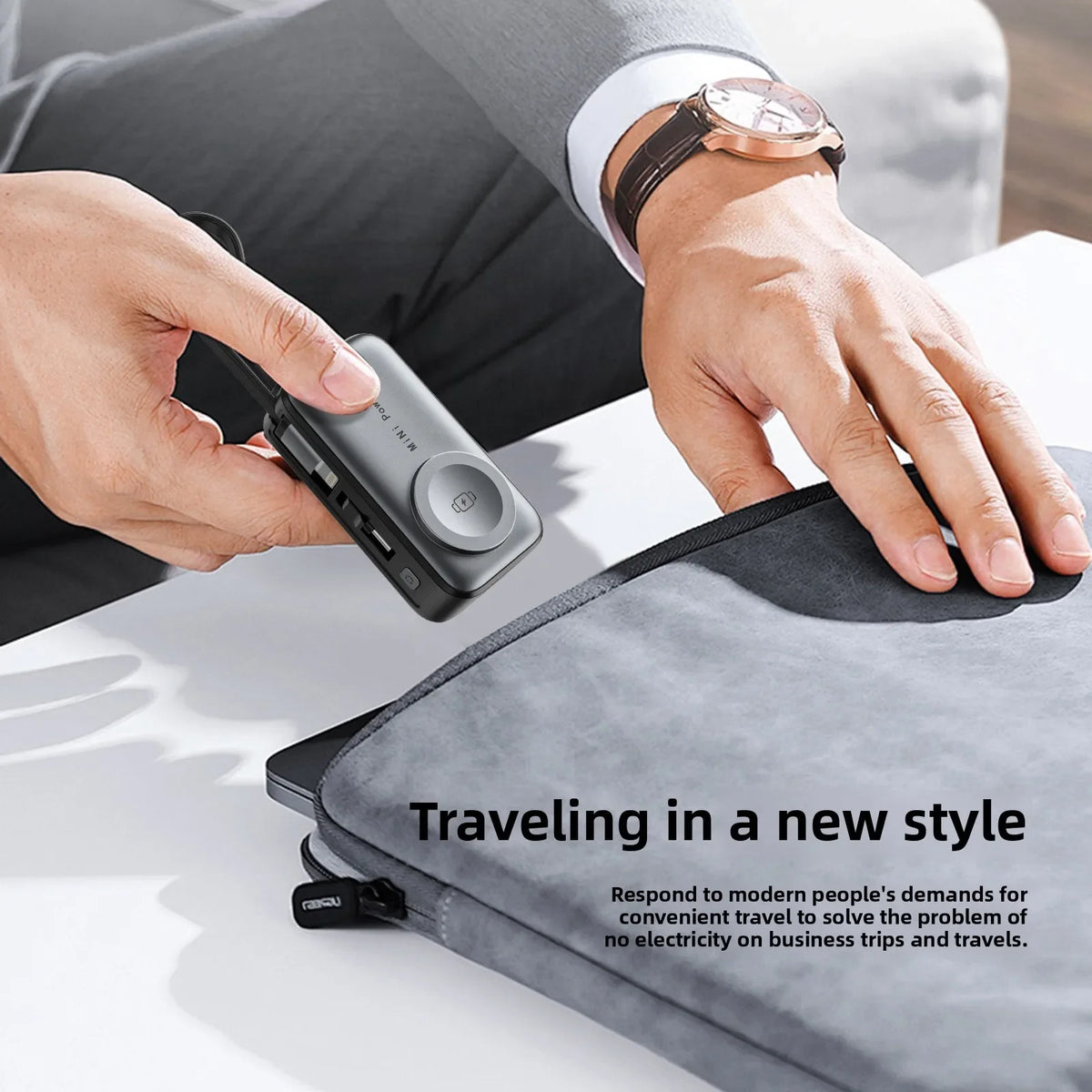 Mini Magnetic Power Bank 5000mAh with Bracket Digital Display Portable External Battery for Iphone Xiaomi Watch Earphone Phone