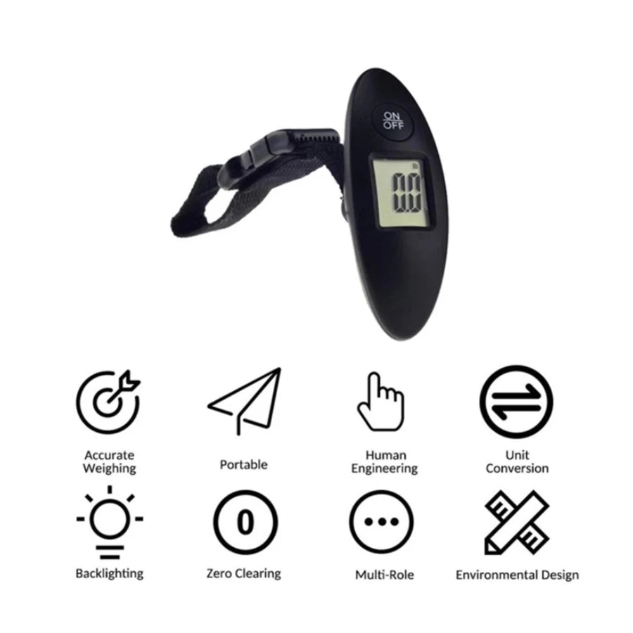 40kg/100g Portable Luggage Scale High Precision Travel Digital Hanging Scales With Webbing Belt LCD Digital Electronic Luggage