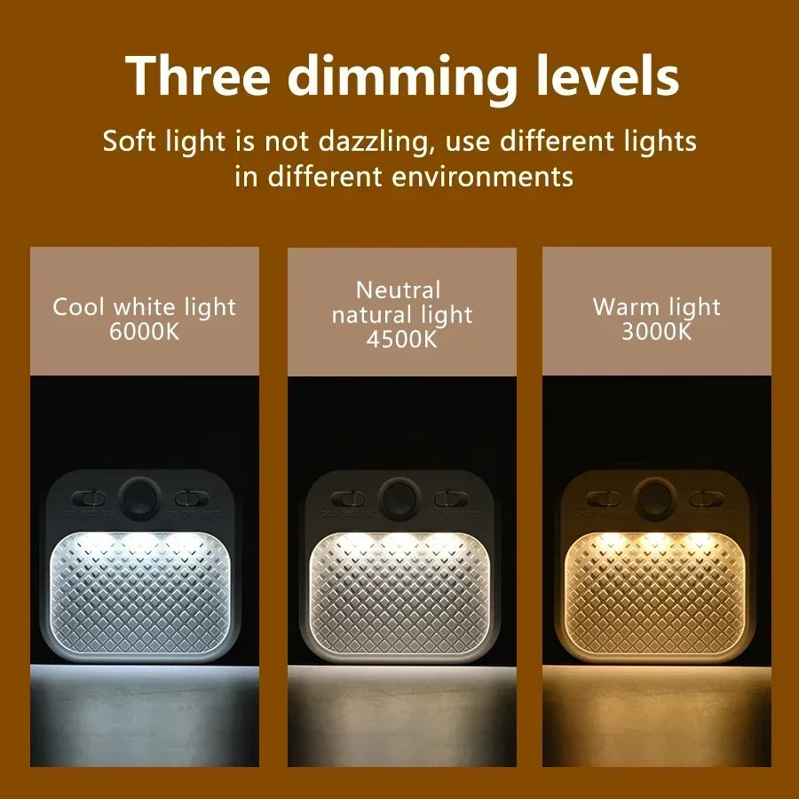 1-4 Pack Motion Sensor LED Night Light Rechargeable Stick-on Magnet Night Lamp for Bedroom Stairs Cabinet Hallway Kitchen Lights