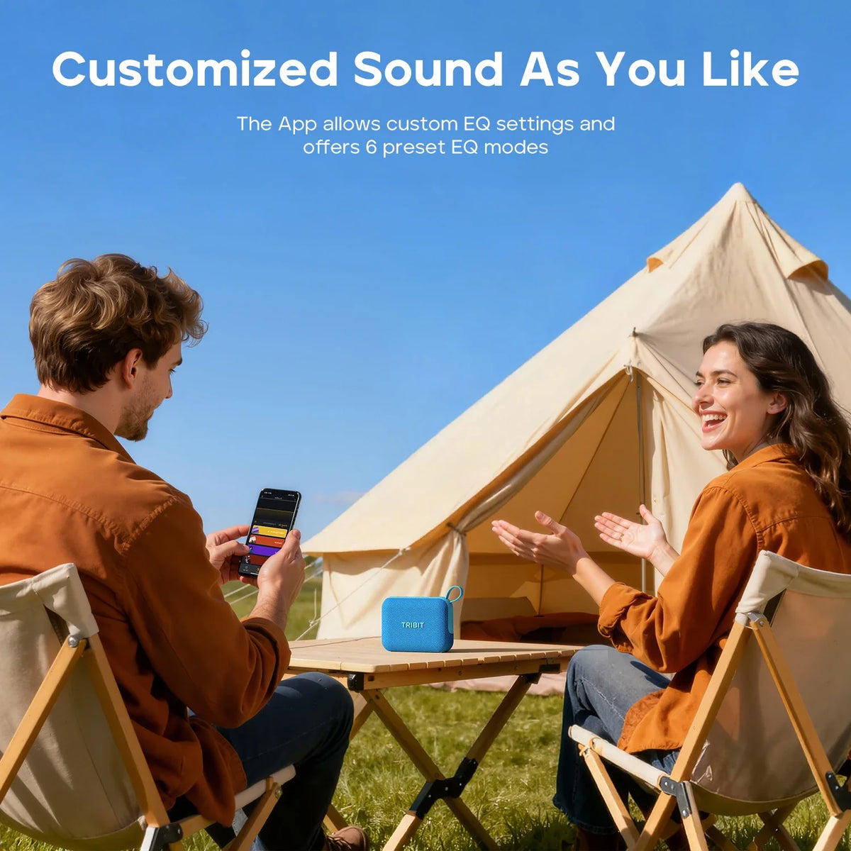 Tribit PocketGo Portable Bluetooth Speaker IP68 Waterproof BT6.0 Built-in Mic TWS APP EQ for Outdoor Pool Party Camping Travel