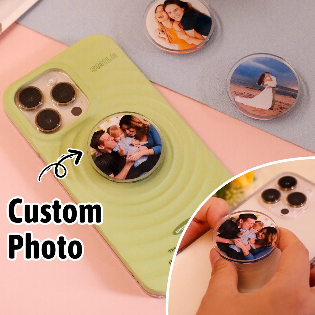Custom Photo Phone Grip,Personalized Couple Photos Phone Stand,Customized Acrylic Phone Accessories,Customizable Picture