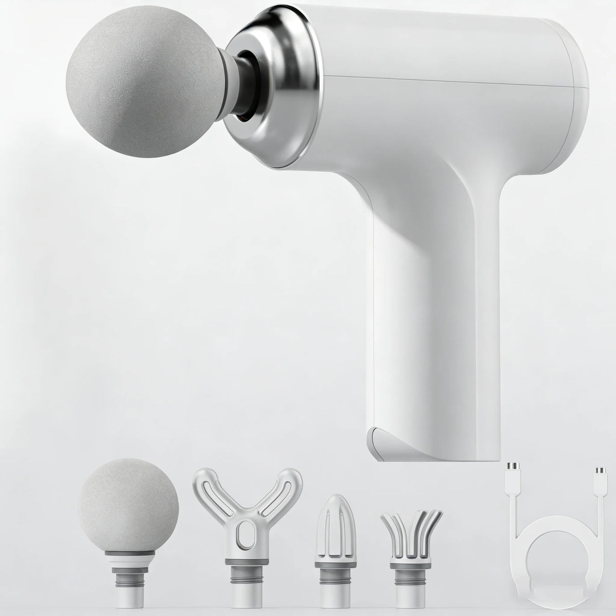Portable Massage Gun with 4 Interchangeable Heads & LED Display - Full Body Percussion Massager for Deep Muscle Relaxation