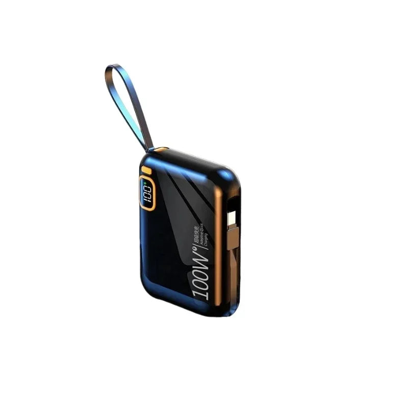 Portable Mini Power Bank, 66W, 20000mAh, Built-in Cable, PD20, Super Fast Charging, Compact, New
