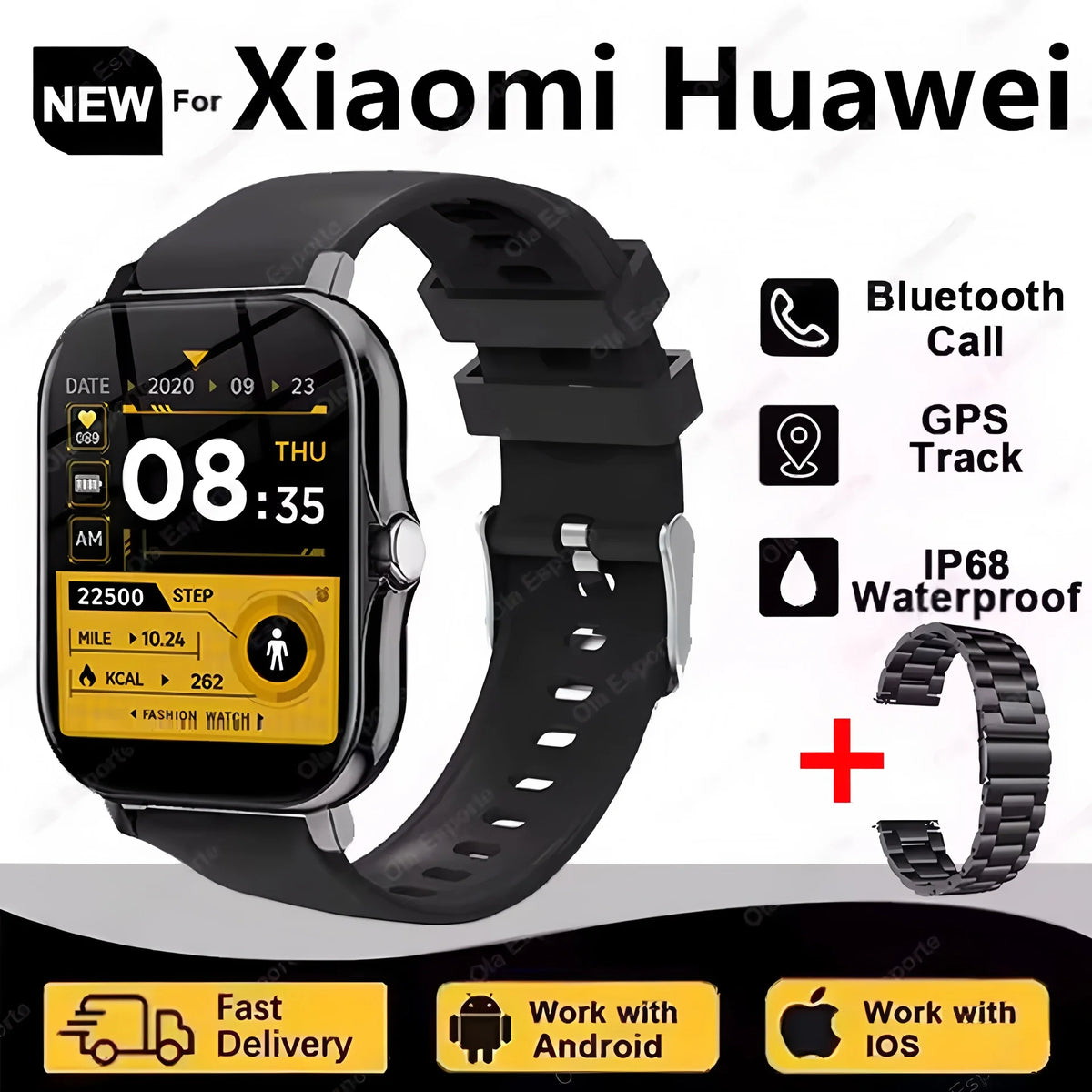 New Smartwatch Men Women 2.02 Amoled BT Call GPS Tracker NFC Sport Waterproof Heart Rate Smart Watch Fitness Tracker Ht30