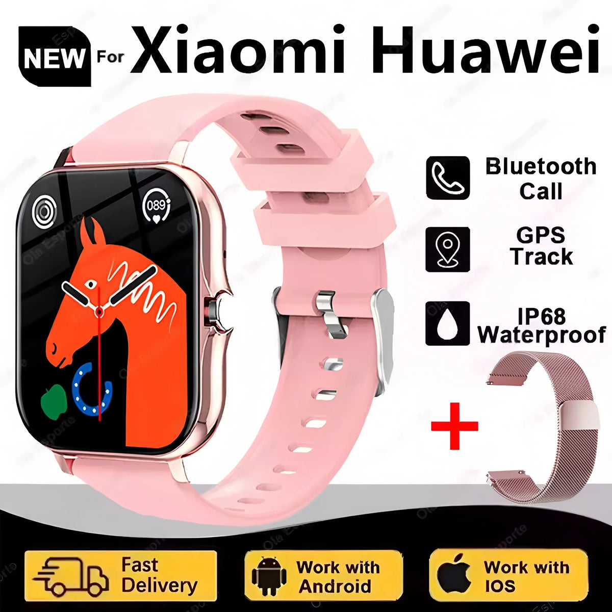 New Smartwatch Men Women 2.02 Amoled BT Call GPS Tracker NFC Sport Waterproof Heart Rate Smart Watch Fitness Tracker Ht30