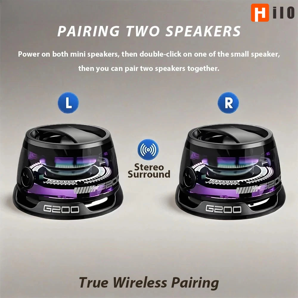 G200 Bluetooth 5.3 Portable Speaker RGB Lighting Magnetic Speaker BT5.3 Mini Sound Box 7 Hours Playback Phone Holder Speaker