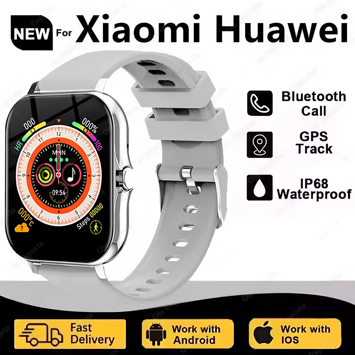 New Smartwatch Men Women 2.02 Amoled BT Call GPS Tracker NFC Sport Waterproof Heart Rate Smart Watch Fitness Tracker Ht30