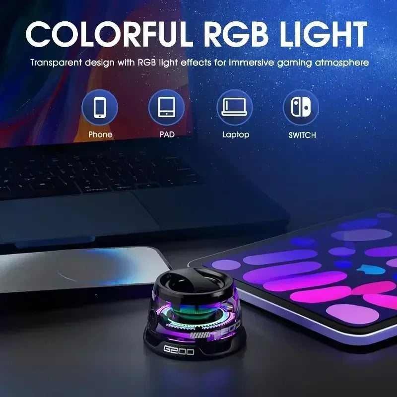 G200 Bluetooth 5.3 Portable Speaker RGB Lighting Magnetic Speaker BT5.3 Mini Sound Box 7 Hours Playback Phone Holder Speaker