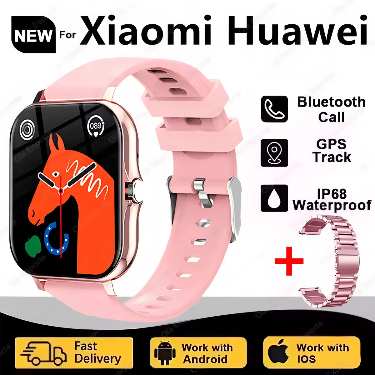 New Smartwatch Men Women 2.02 Amoled BT Call GPS Tracker NFC Sport Waterproof Heart Rate Smart Watch Fitness Tracker Ht30