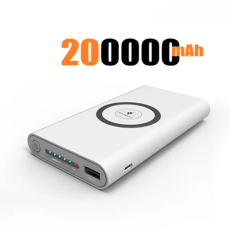 200000Mah Power Bank Two-Way Wireless Fast Charging Power Bank Portable Charger Type-C External Battery for Iphone