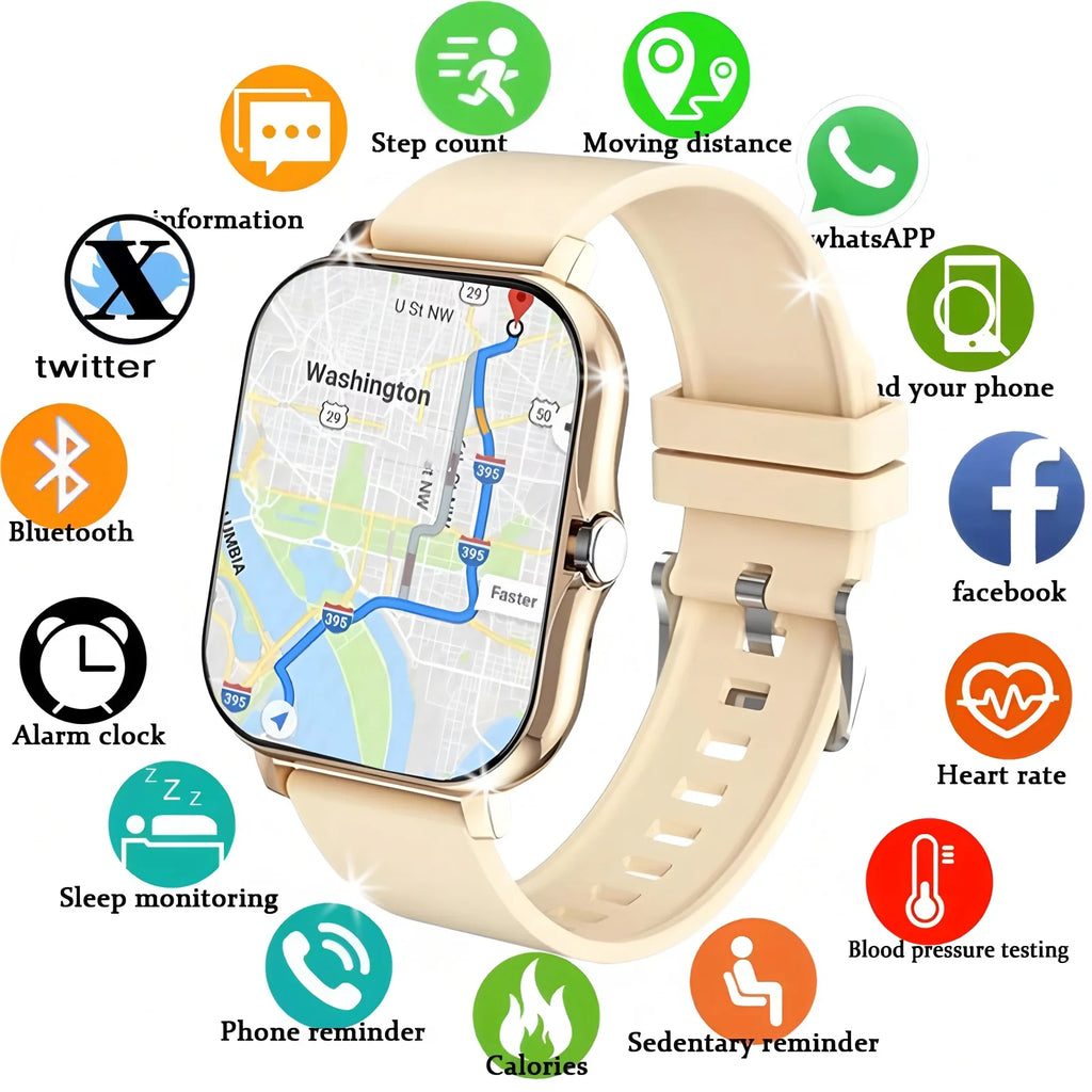 New Smartwatch Men Women 2.02 Amoled BT Call GPS Tracker NFC Sport Waterproof Heart Rate Smart Watch Fitness Tracker Ht30