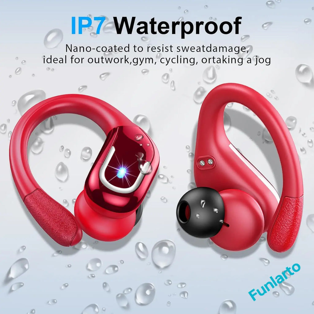Wireless Earbuds Bluetooth 5.3 Headphones Sport,Bluetooth Earbuds with ENC Noise Canceling Mic,Wireless Headphones with Earhooks