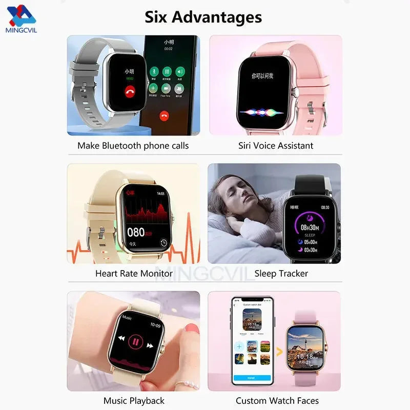 Sports Smart Watch Fitness Clock Health Monitor Waterproof Smartwatch Wireless Call Watches for Xiaomi IOS Men Women